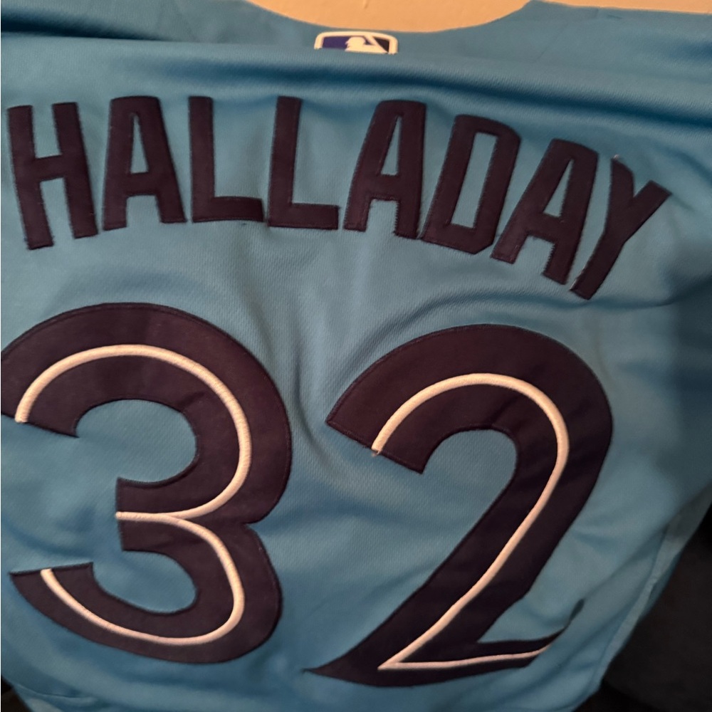 MLB Halladay #32 Blue Jersey
